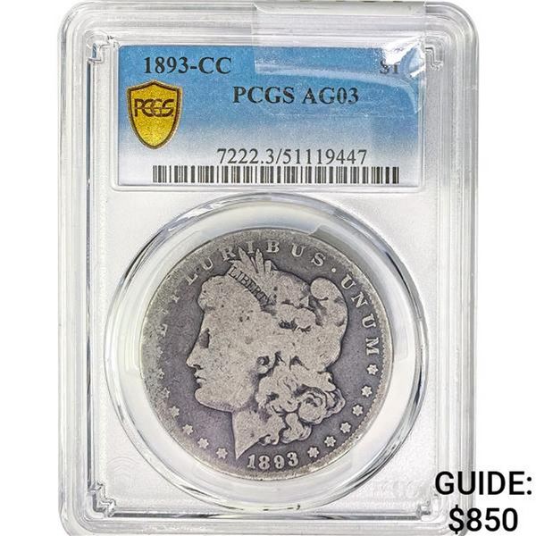 1893-CC Morgan Dollar PCGS AG03