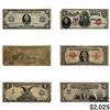 Image 1 : LOT OF 6 MIXED LARGE SIZE CURRENCY NOTES 1896-1923