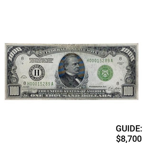 1928 $1,000 GOLD ON DEMAND FRN ST. LOUIS, MO VF