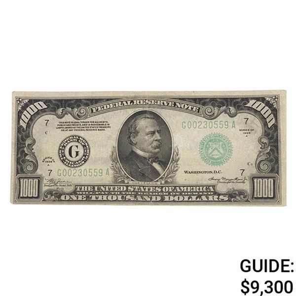 1934-A $1,000 FRN CHICAGO, IL VERY FINE+