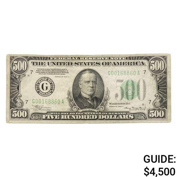 1934-A $500 FRN CHICAGO, IL VERY FINE+