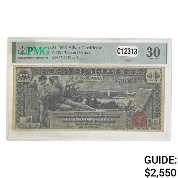 1896 $1 "EDUCATIONAL" SILVER CERT PMG VERY FINE-30