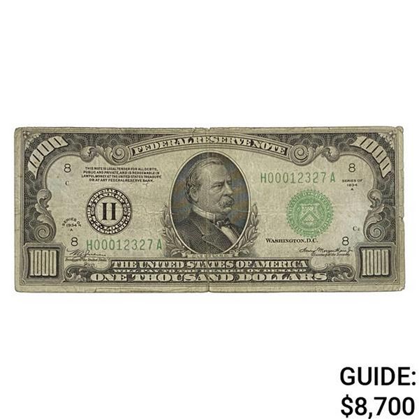 1934-A $1,000 FRN ST. LOUIS, MO VERY FINE