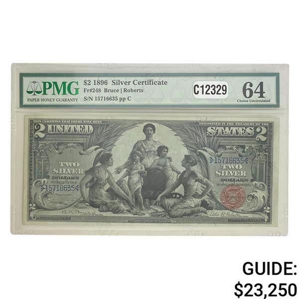 1896 $2 "EDUCATIONAL" SC PMG UNCIRCULATED-64