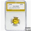 1999 1/10 oz Gold China Panda 10 Yuan PGA MS69
