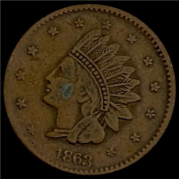 1863 Civil War Token - Indian Head LIGHTLY CIRCULATED