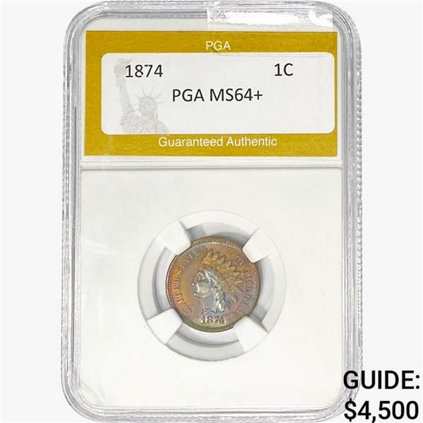 1874 Indian Head Cent PGA MS64+