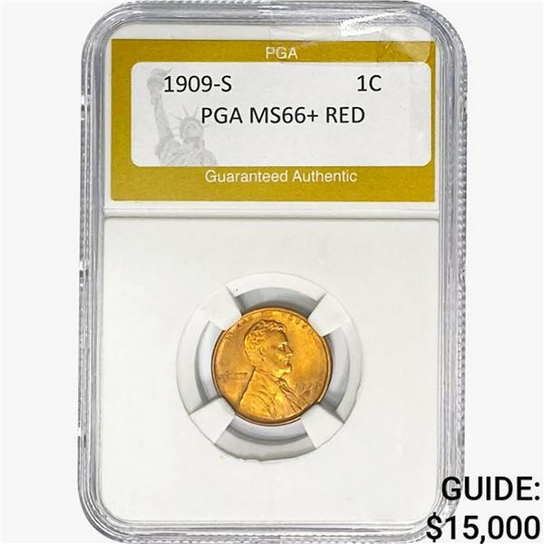 1909-S Wheat Cent PGA MS66+ RED