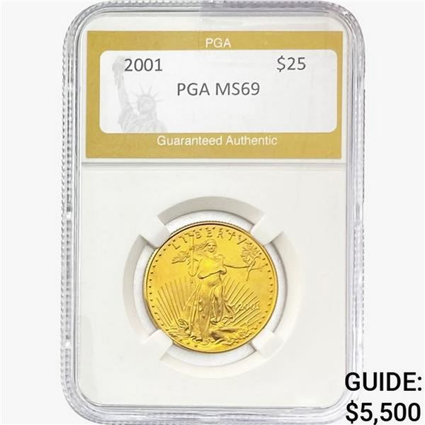 2001 $25 1/2oz Gold Eagle PGA MS69