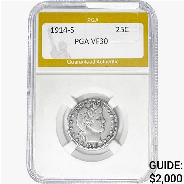 1914-S Barber Quarter PGA VF30