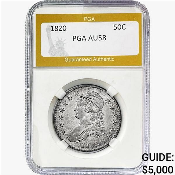 1820 Capped Bust Half Dollar PGA AU58