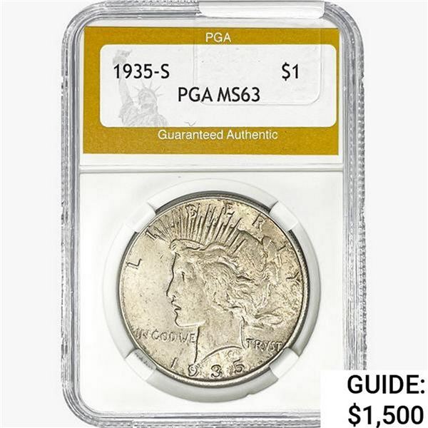 1935-S Silver Peace Dollar PGA MS63