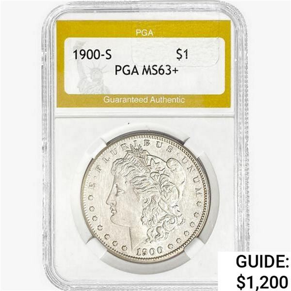 1900-S Morgan Silver Dollar PGA MS63+