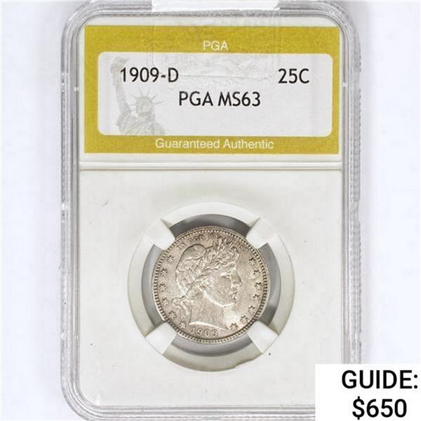 1909-D Barber Quarter PGA MS63