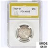Image 1 : 1909-D Barber Quarter PGA MS63