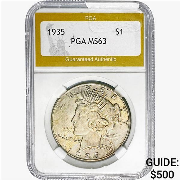 1935 Silver Peace Dollar PGA MS63