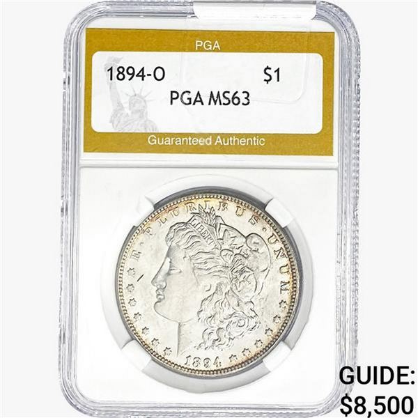 1894-O Morgan Silver Dollar PGA MS63