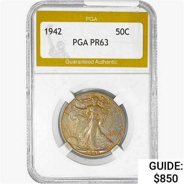 1942 Walking Liberty Half Dollar PGA PR63