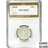 Image 1 : 1834 Capped Bust Quarter PGA MS62