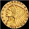Image 1 : 1913 Indian Head $2.5 Gold Quarter Eagle CLOSELY UNCIRCULATED