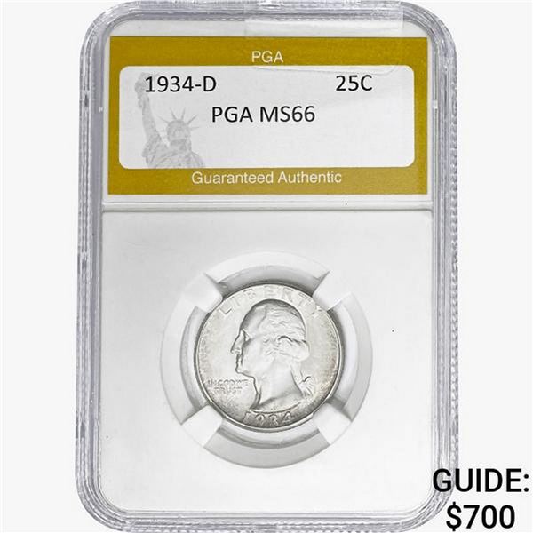 1934-D Washington Quarter PGA MS66