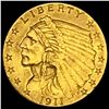 Image 1 : 1911 Indian Head $2.50 Gold Quarter Eagl CLOSELY UNCIRCULATED