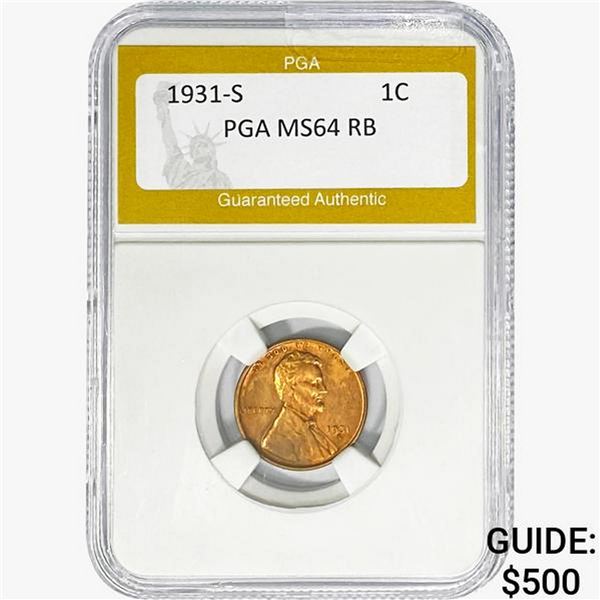 1931-S Wheat Cent PGA MS64