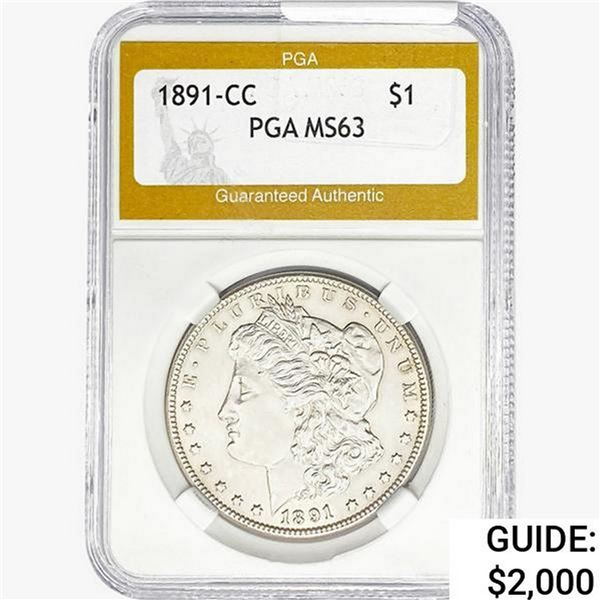 1891-CC Morgan Silver Dollar PGA MS63