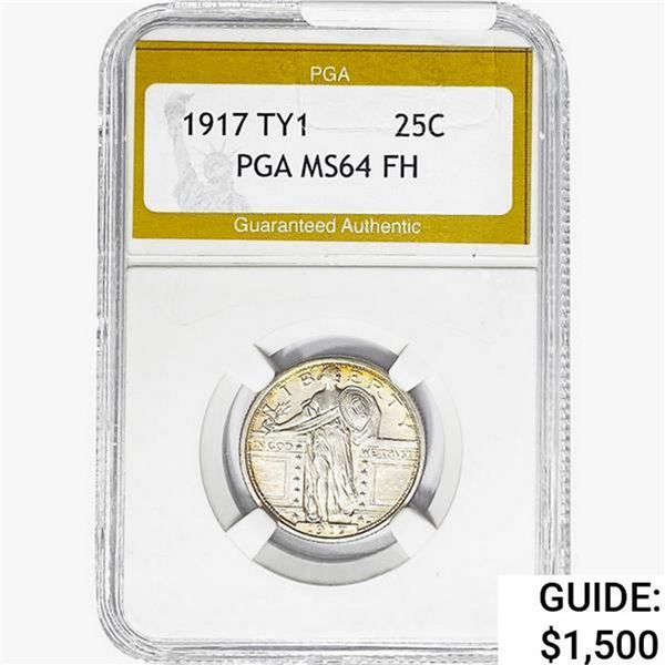 1917 Standing Liberty Quarter PGA MS64 FH, TY 1