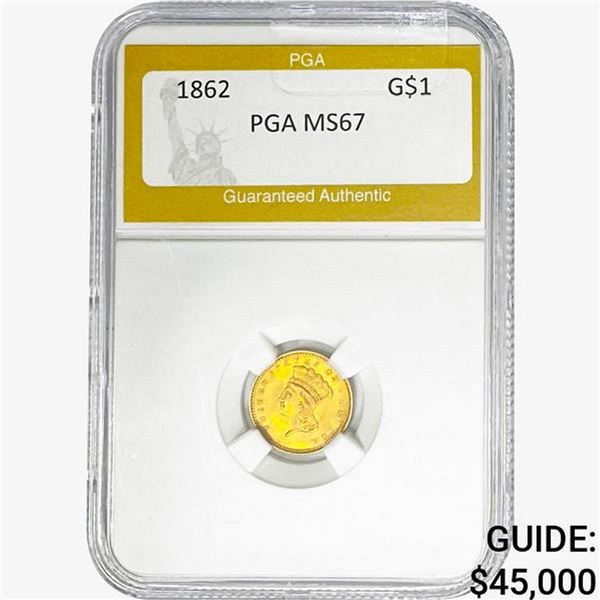 1862 Rare Gold Dollar PGA MS67