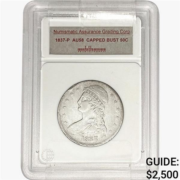 1837 Capped Bust Half Dollar NAGC AU58