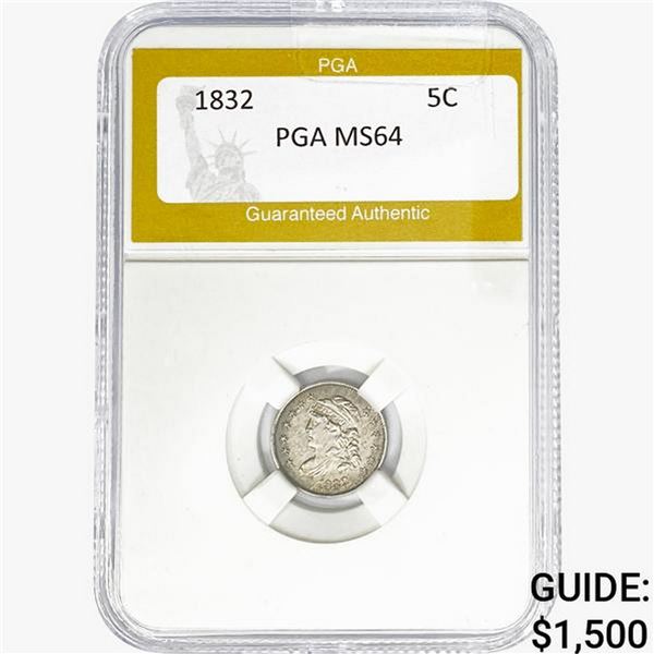 1832 Capped Bust Half Dime PGA MS64