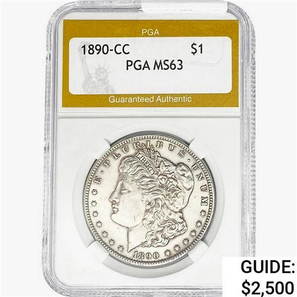 1890-CC Morgan Silver Dollar PGA MS63