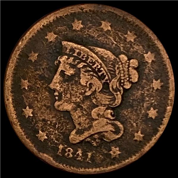 1841 Braided Hair Large Cent NICELY CIRCULATED