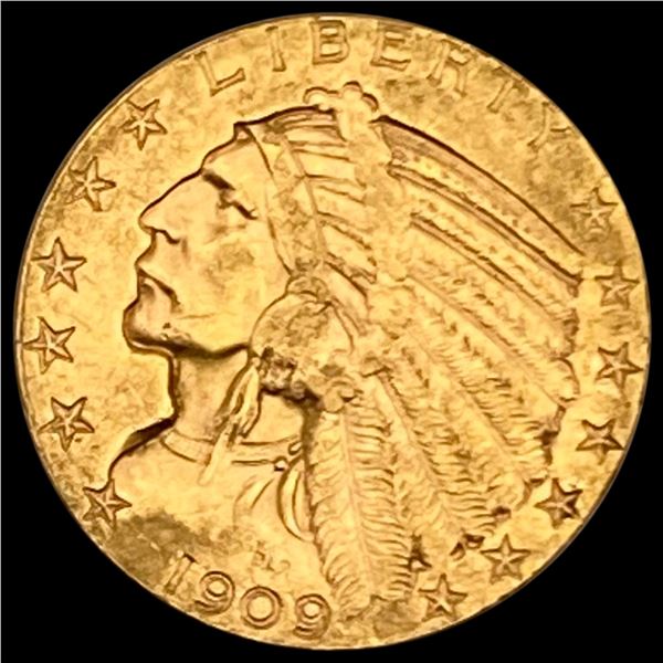 1909 Indian Head Half Eagle $5 CLOSELY UNCIRCULATED