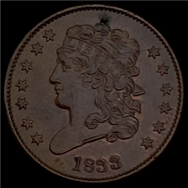 1833 Classic Head Half Cent UNCIRCULATED