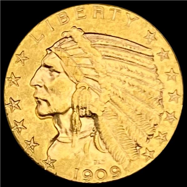 1909 Indian Head $5 Half Eagle CLOSELY UNCIRCULATED