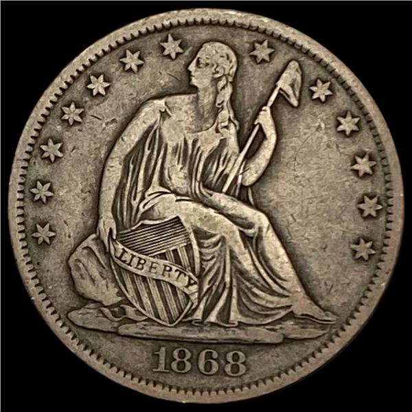 1868-S Seated Liberty Half Dollar LIGHTLY CIRCULATED