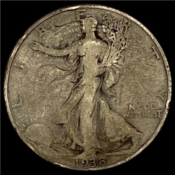 1938-D Walking Liberty Half Dollar LIGHTLY CIRCULATED