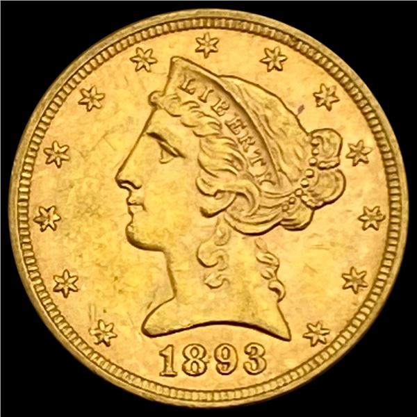 1893 Liberty Head Half Eagle UNCIRCULATED