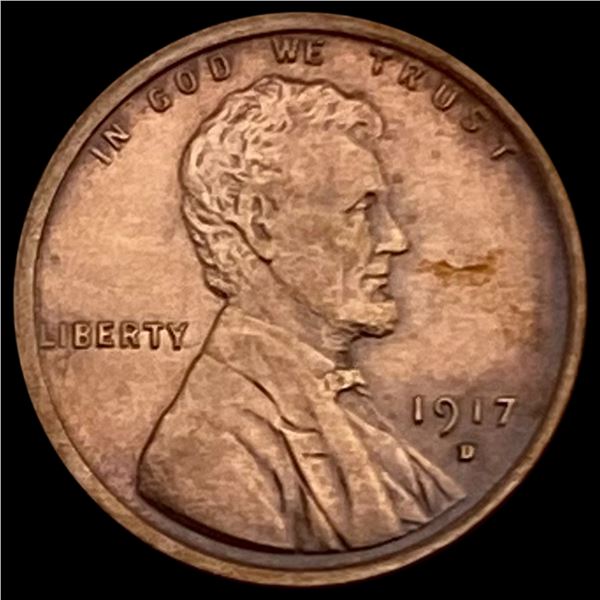 1917-D Lincoln Wheat Cent CHOICE AU