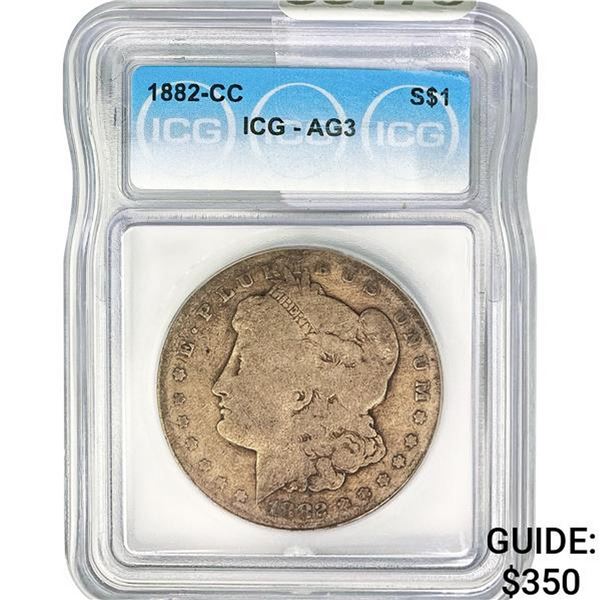 1882-CC Morgan Silver Dollar ICG AG3