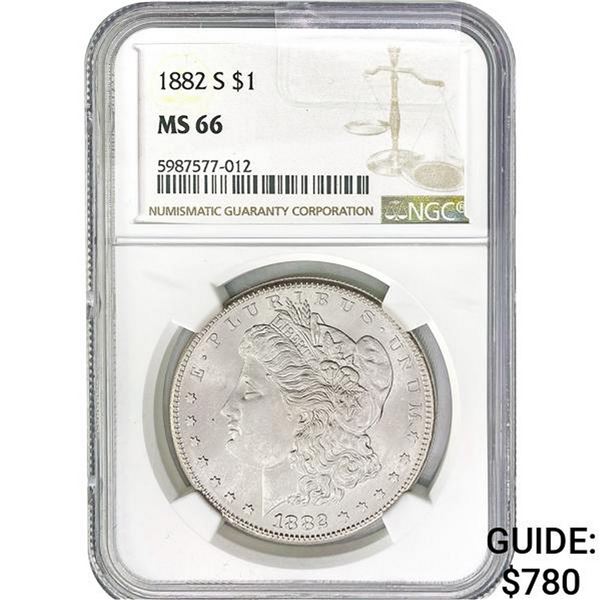 1882-S Morgan Silver Dollar NGC MS66