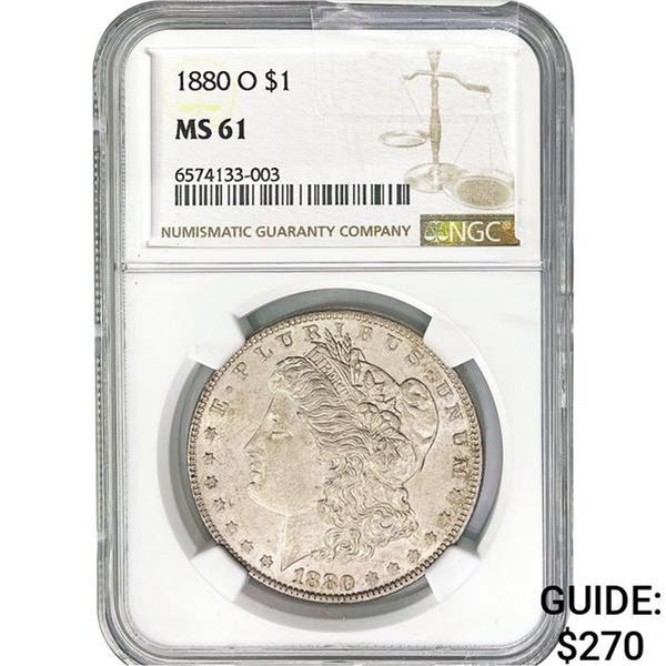 1880-O Morgan Silver Dollar NGC MS61