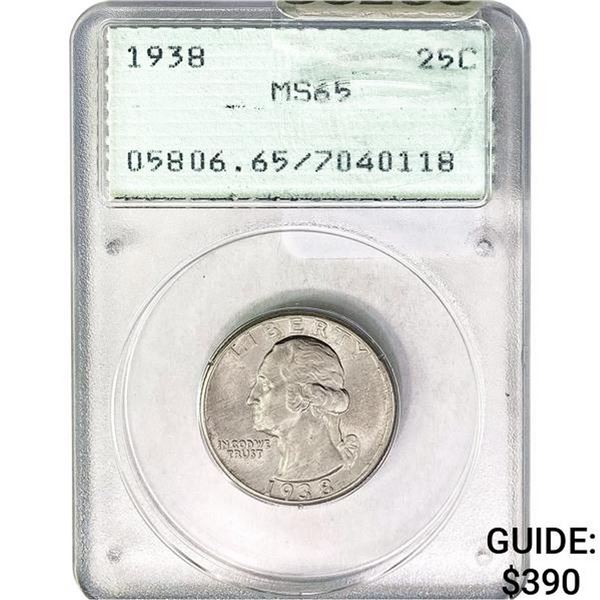 1938 25C Washington Quarter MS65