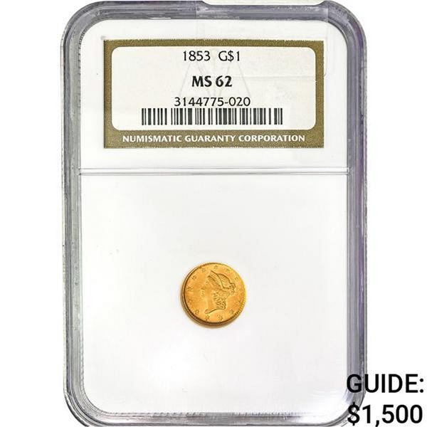1853 G$1 NGC MS62