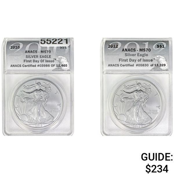 2010 Silver Eagle ANACS MS702012 Silve