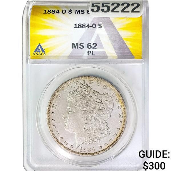1884-O Morgan Silver Dollar ANACS MS62 P