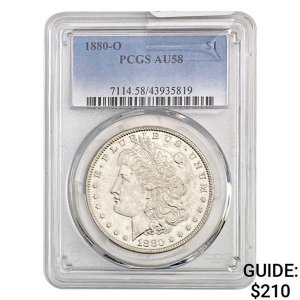 1880-O Morgan Silver Dollar PCGS AU58