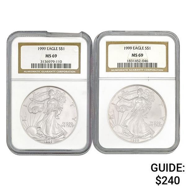 1999 American Silver Eagle NGC MS69